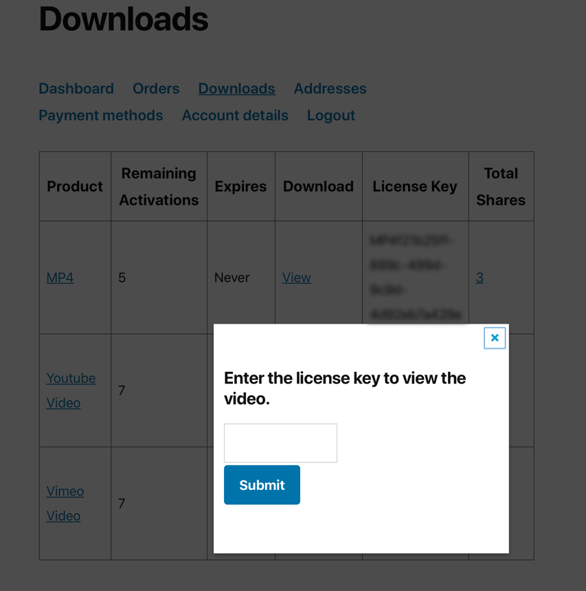 Wordpress Pay Per View - Enter License Key